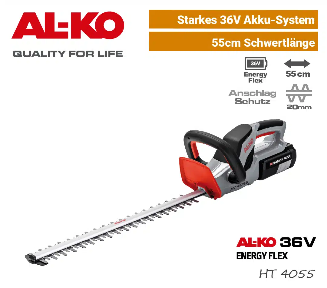 ALKO HT 4055 Akku-Heckenschere 36V ALKO HT 4055 Akku-Heckenschere kompakt 36V EnergyFlex 40V Heckenschneider EU9