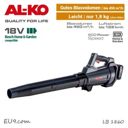 ALKO LB 1860 Akku-Laubbläser Bläser 18V Bosch-Home & Garden Power-For-All EU9