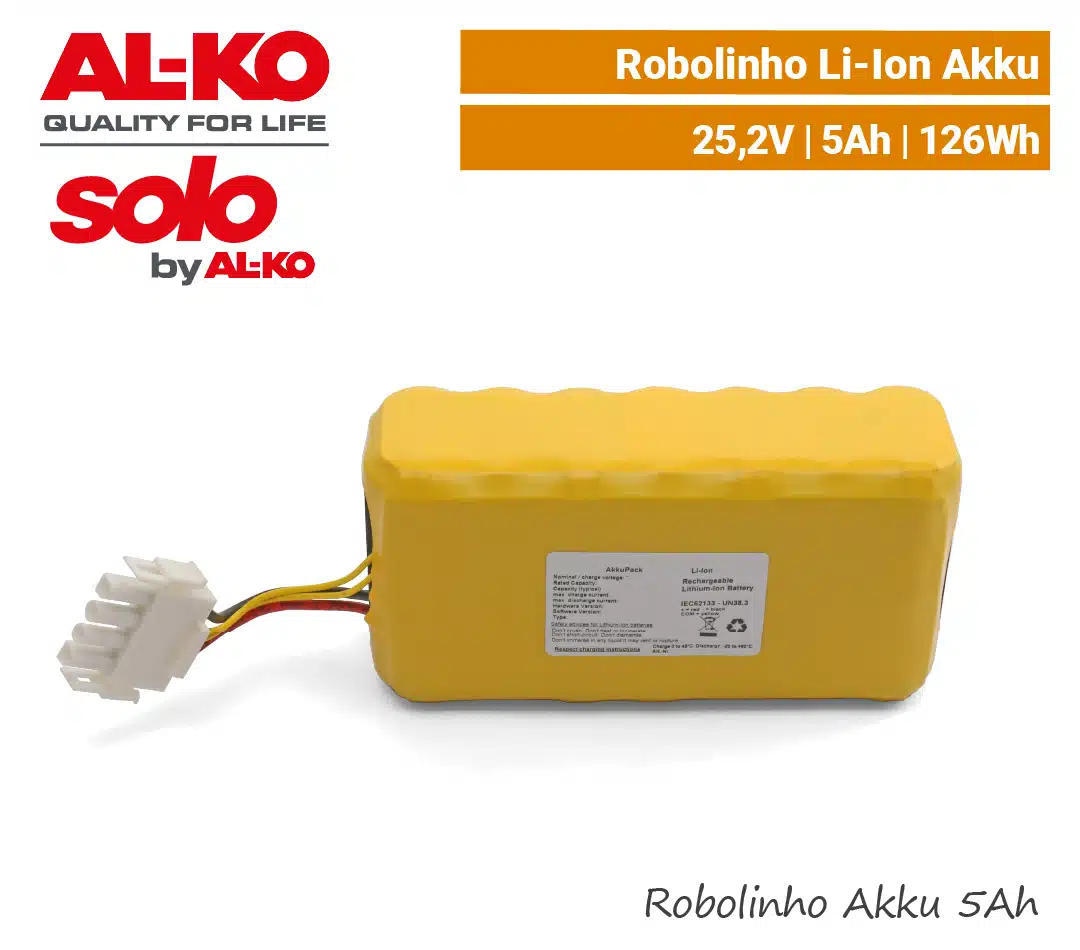 ALKO SOLO Robolinho Akku 5Ah ALKO SOLO Robolinho Akku 5Ah Li-Ion Robolinho 2323 1423 1300 2000 1200 1150 Akkupack EU9