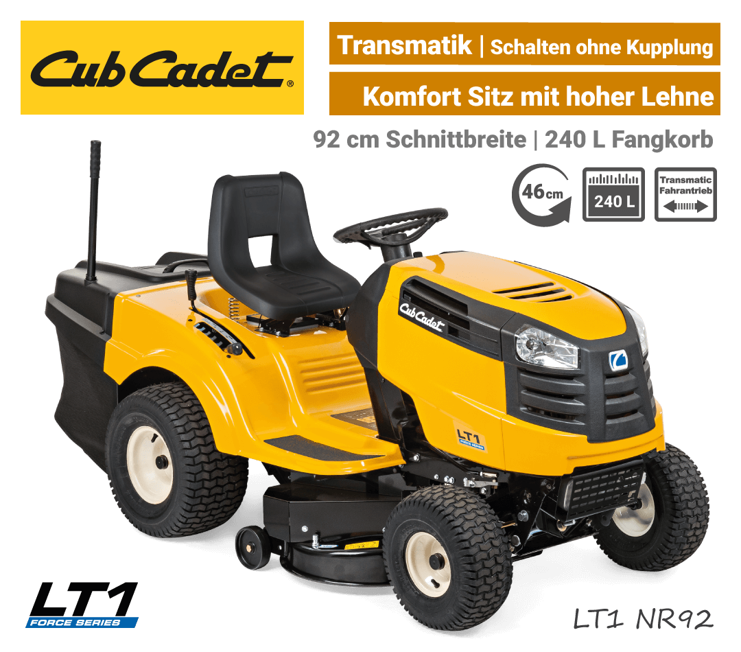 Cub Cadet LT1 NR92 Transmatik Cub Cadet LT1 NR92 Transmatic Rasentraktor EU9