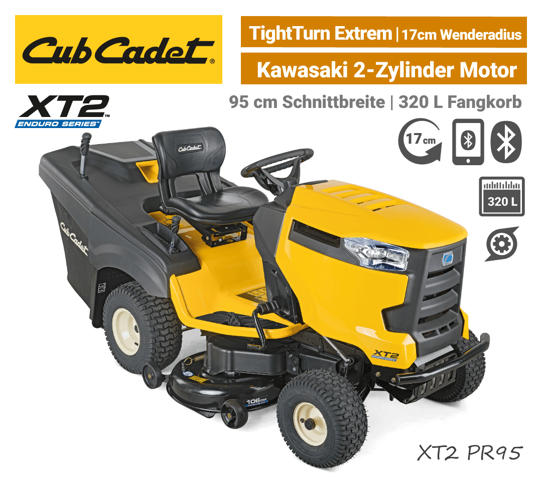Cub Cadet XT2 PR95 Kawasaki 2-Zylinder Cub Cadet XT2 PR95 Kawasaki 2-Zylinder Bluetooth Rasentraktor EU9