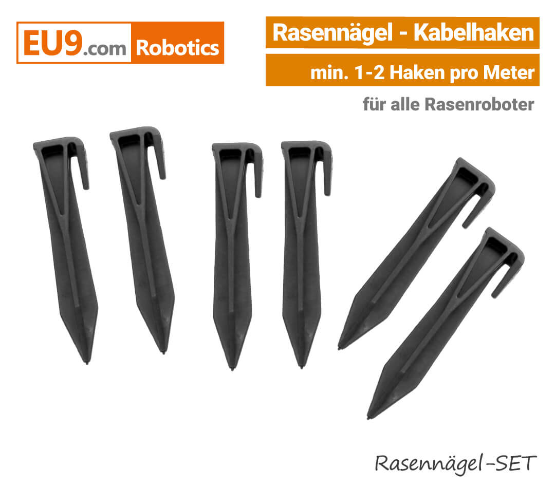Rasennägel & Kabelhaken Rasennägel Kabelhaken Viking, Stihl, Robomow, Stiga, Ambrogio, Husqvarna Automower, Wiper Mähroboter EU9