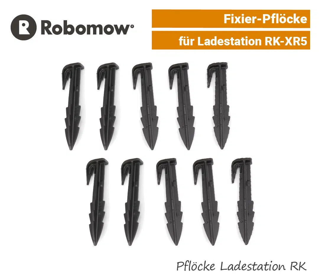 Robomow Fixier-Pflöcke RK-XR5 Robomow Fixier-Pflöcke Heringe Ladestation RK-XR5 Nägel SET EU9