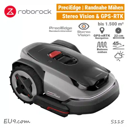Roborock RockMow S115 GPS-RTK Mähroboter Rasenroboter S1 Randschnitt EU9