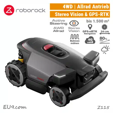 Roborock RockMow Z115 AWD GPS-RTK Mähroboter Rasenroboter Z1 EU9