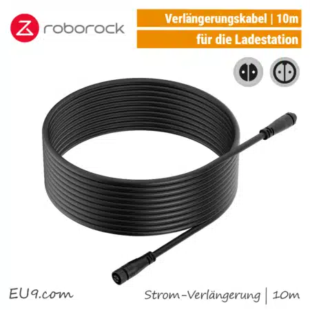 Roborock Strom-Verlängerungskabel Kabel 10m Ladestation RockMow S1 Z1 RockNeo Q1 Mähroboter EU9
