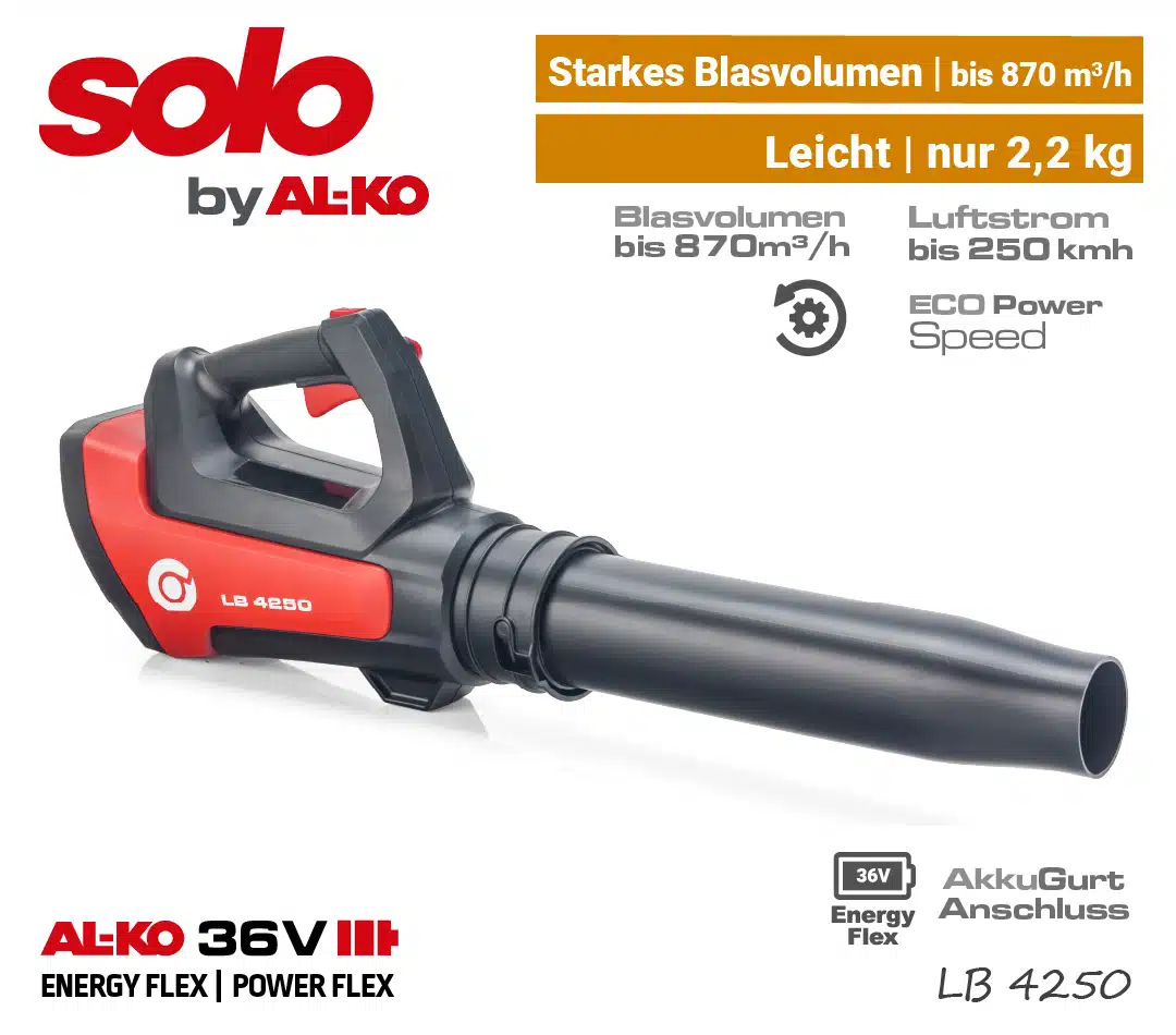 SOLO LB 4250 Akku-Laubbläser 36V SOLO by ALKO LB 4250 Akku-Laubbläser 36V EnergyFlex 40V Bläser EU9