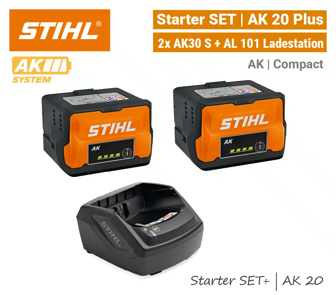 STIHL Starter SET Plus | 2x AK 20 + AL101 STIHL Starter SET Plus | 2x AK 20 Akku + AL101 Ladegerät