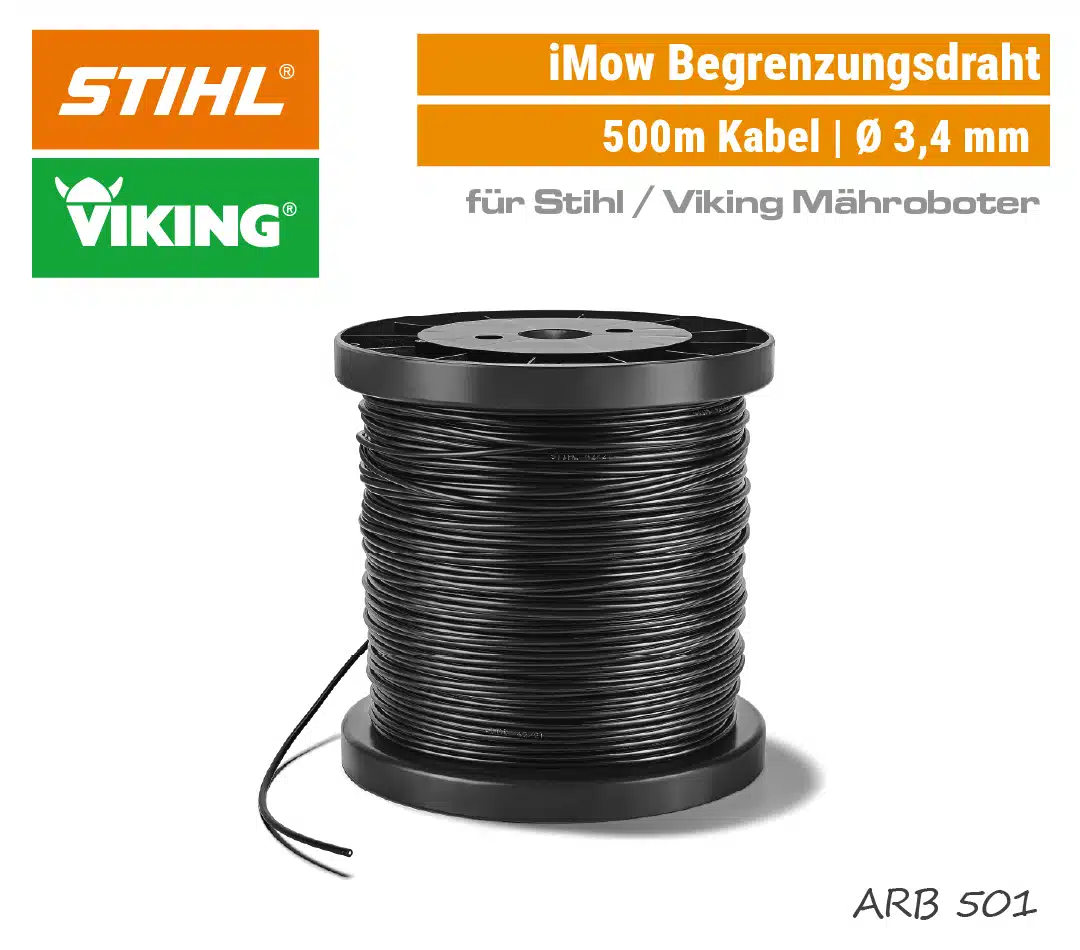 STIHL Viking iMow Begrenzungsdraht 500m ARB 501 Begrenzungskabel Mähroboter Draht EU9