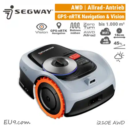 Segway Navimow i210E AWD GPS nRTK Mähroboter Kamera Satelliten Allrad WLAN 4G i210 E EU9