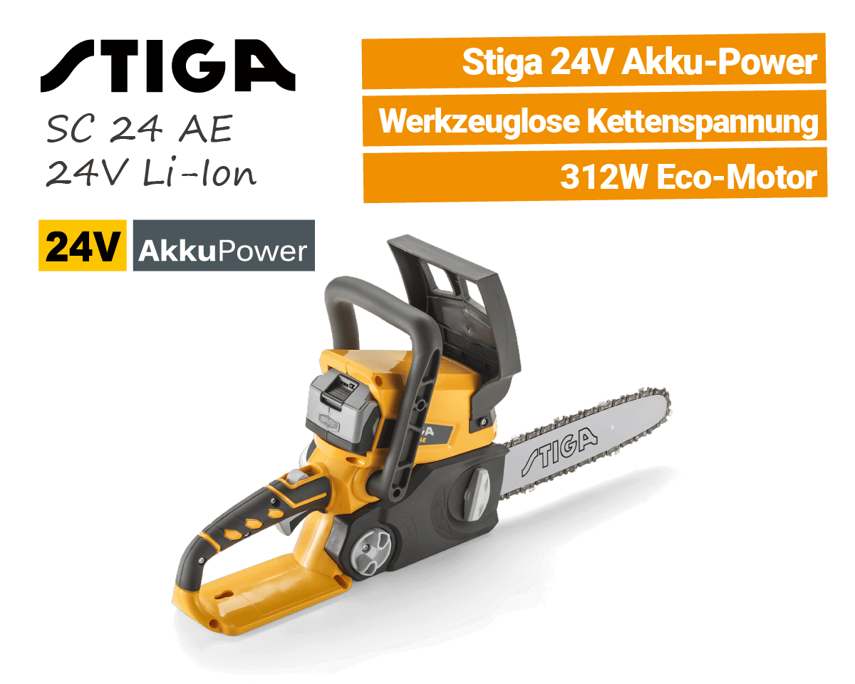 Stiga SC 24 AE 24V Akku Motorsäge Stiga SC 24 AE 24V Akku Kettensäge EU9