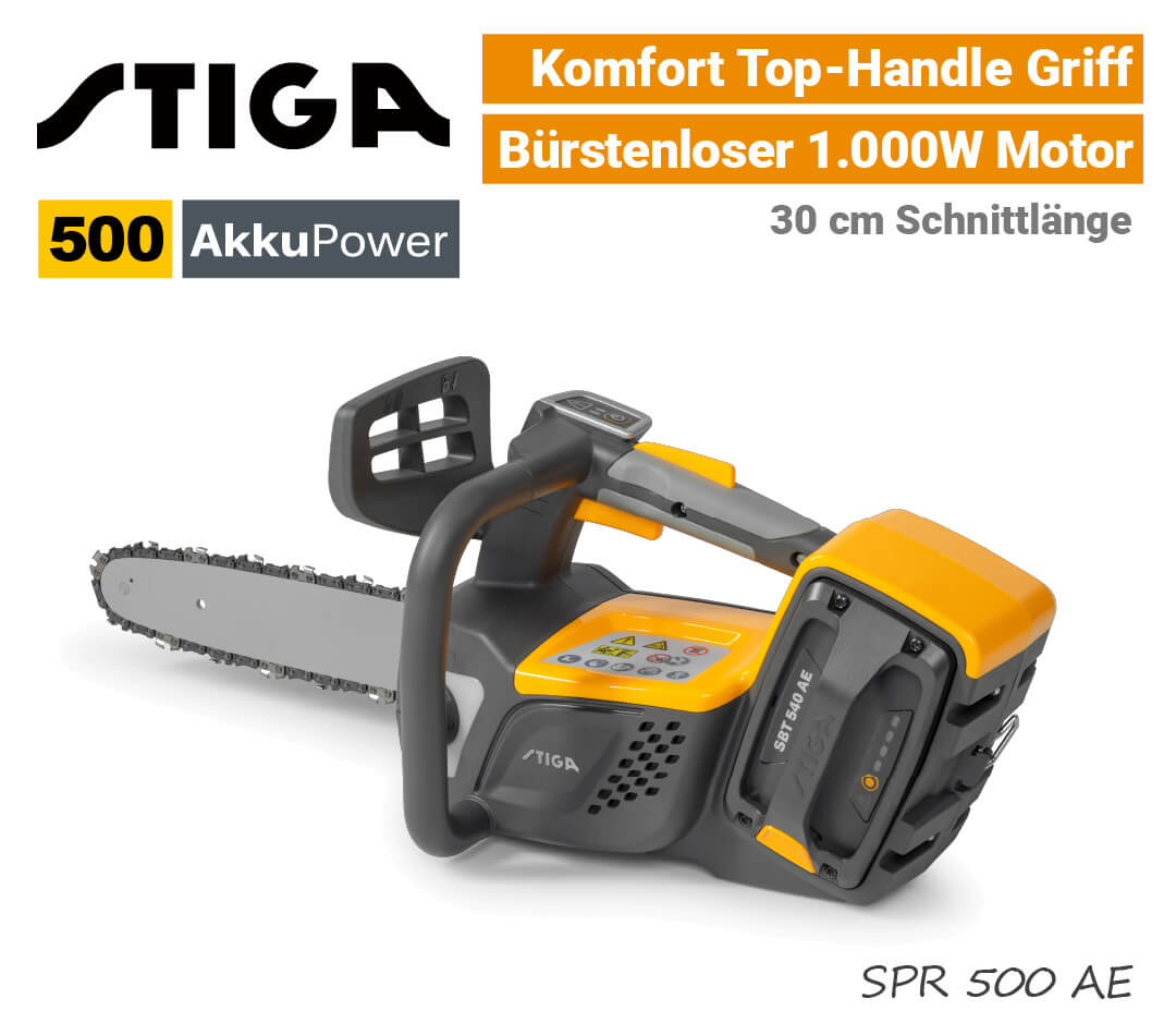 Stiga SPR 500 AE Akku-Kettensäge Stiga SPR 500 AE Akku-Kettensäge Motorsäge