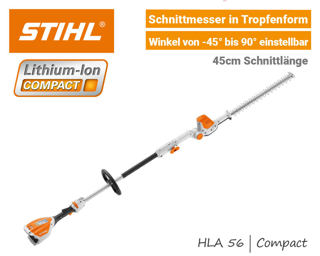 Stihl HLA 56 Akku-Heckenschneider Stab-Heckenschere Compact EU9 Stihl HLA 56 Akku-Heckenschere