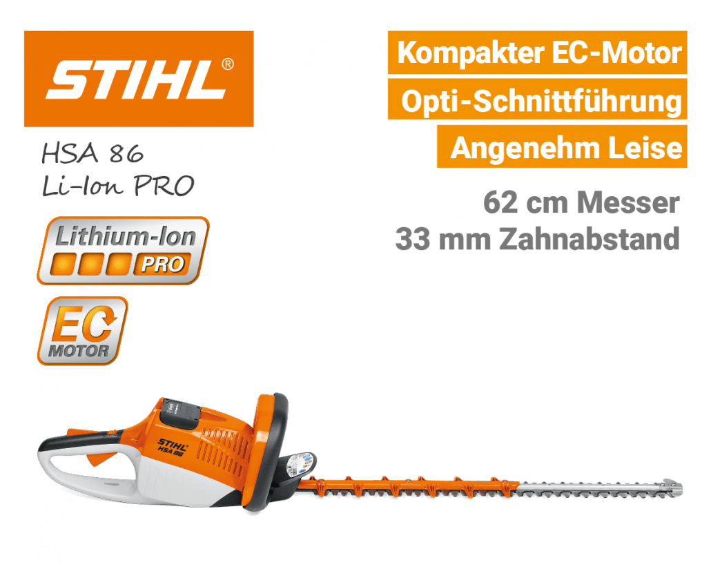 Stihl HSA 86 Akku-Heckenschere Li-Ion PRO Stihl HSA 86 Akku-Heckenschere Lithium-Ion PRO - EU9