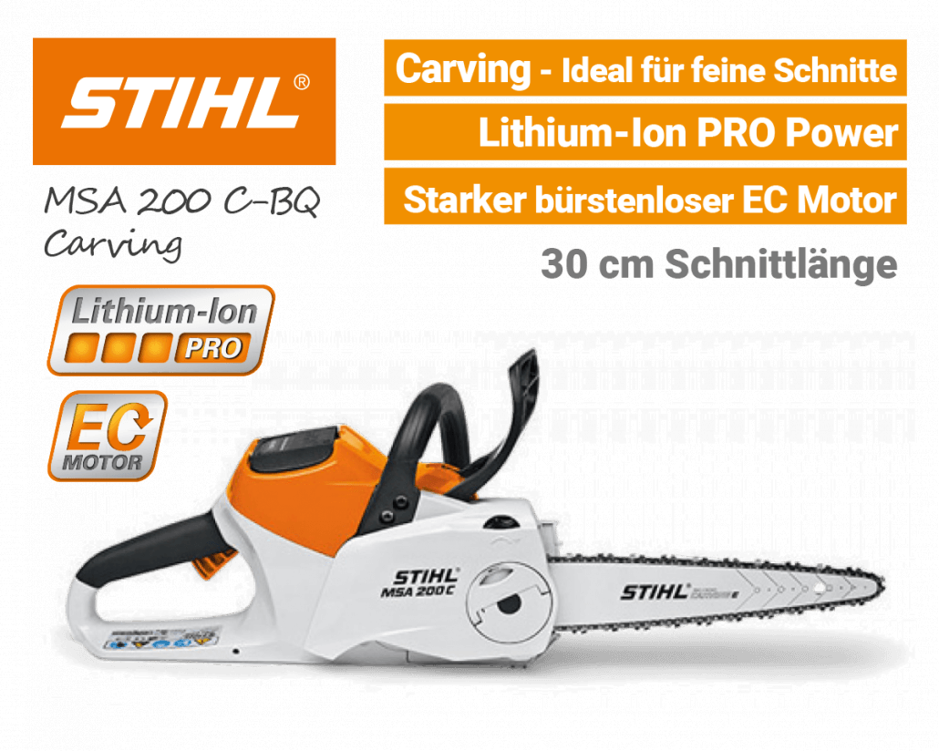 STIHL MSA 200 C-BQ Carving Akku-Kettensäge Li-Ion PRO STIHL MSA 200 C-BQ Carving Akku-Kettensäge Motorsäge Lithium-Ion PRO EU9