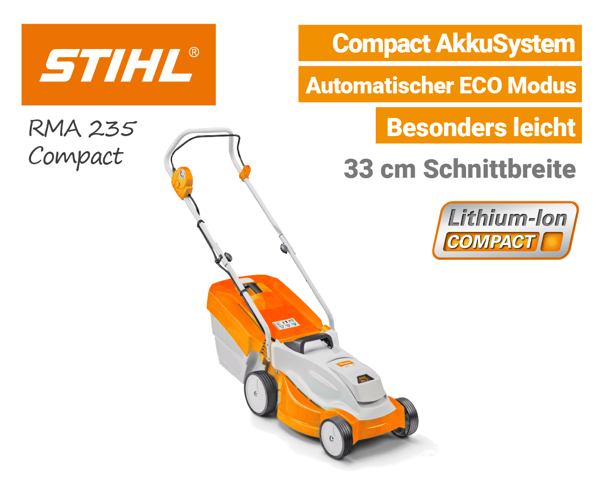 Stihl RMA 235 Akku Rasenmäher Compact Stihl RMA 235 Akku Rasenmäher Compact EU9