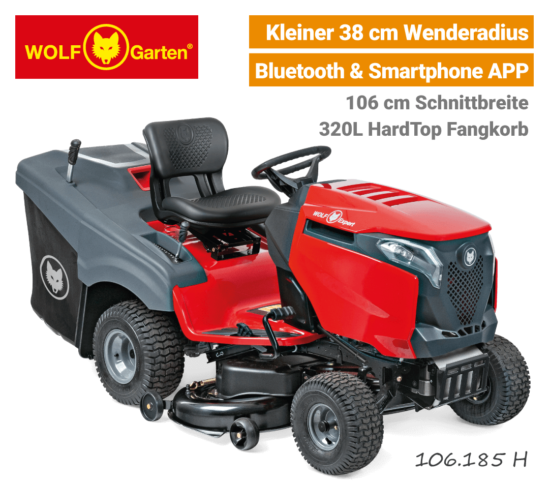 Wolf-Garten Alpha 106.185 H Bluetooth Expert Rasentraktor Wolf-Garten Alpha 106.185 H Bluetooth Expert Rasentraktor EU9