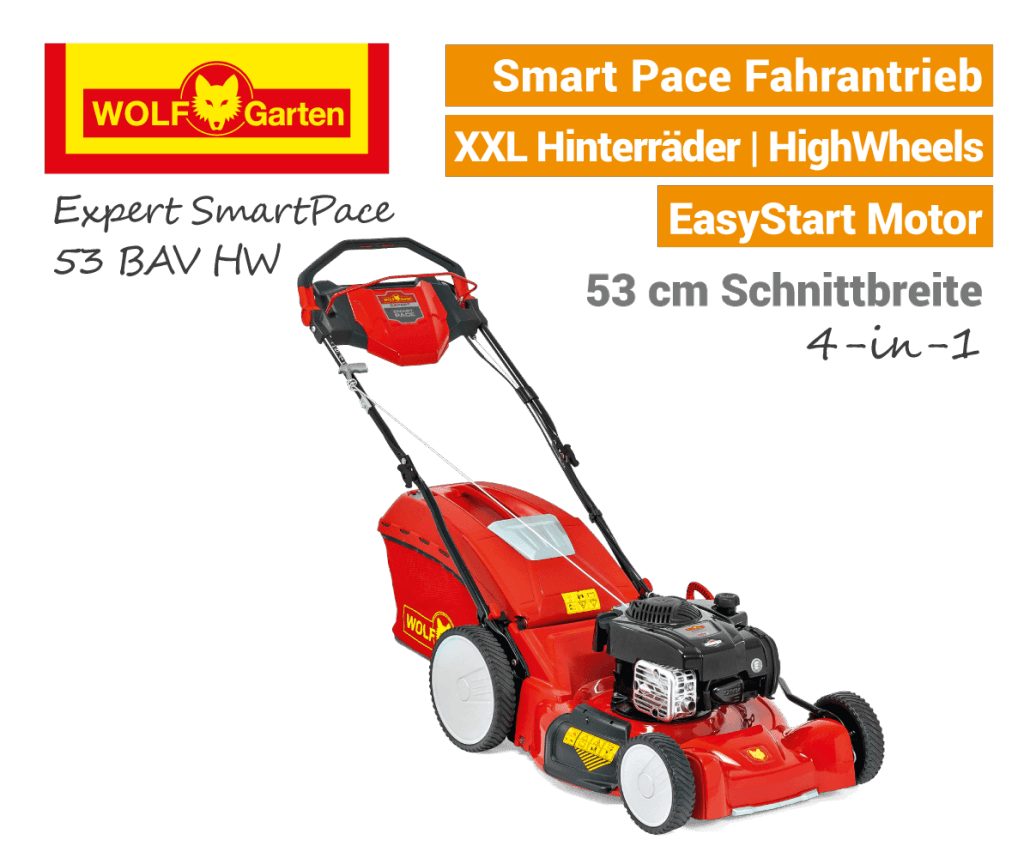Wolf-Garten Expert Smart-Pace 53 BA V HW Rasenmäher Wolf-Garten Expert Smart-Pace 53 BA V HW Benzin-Rasenmäher MySpeed