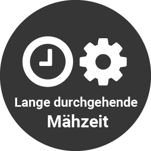 Lange durchgehende Mähzeit Lange durchgehende Mähzeit